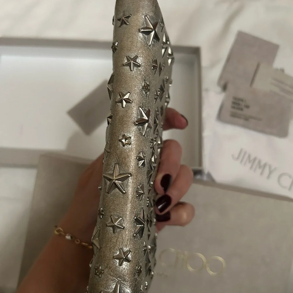 Jimmy Choo Authentic Washed Metallic Deerskin With COA/ Dust Bag/ Box